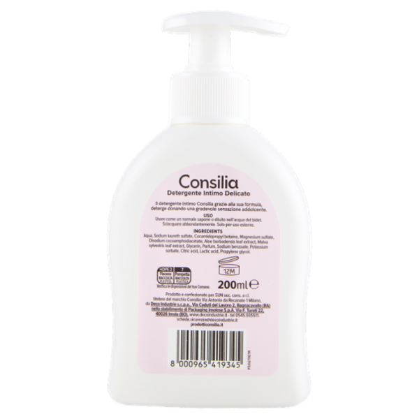 Consilia Detergente Intimo Delicato con Estratti di Aloe e Malva pH5 200 ml