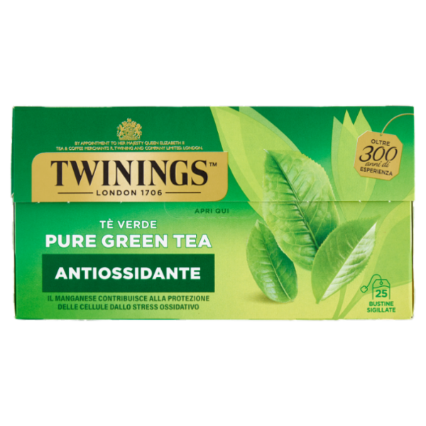 Twinings Pure Green Tea Tè Verde Antiossidante 25 filtri The 50 g