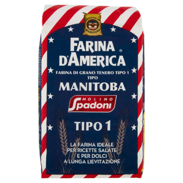 Molino Spadoni Farina d'America Farina di Grano Tenero Tipo 1 Tipo Manitoba 1000 g