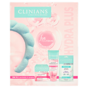 Clinians Hydra Plus Detergente Cremoso Delicato 150 ML + Crema Idratante Lenitiva 50mL + Patch Occhi