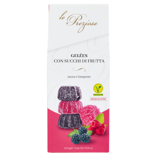 le Preziose Gelées con Succhi di Frutta mora e lampone 200 g