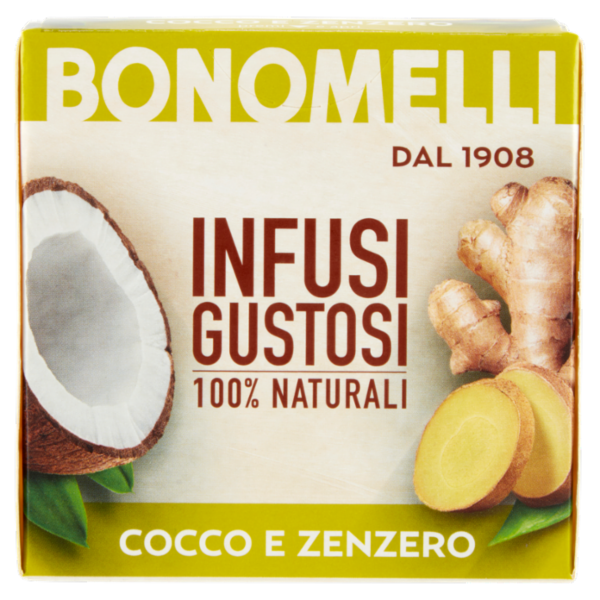 Bonomelli Infusi Gustosi 100% Naturali Cocco e Zenzero 10 filtri 20 g
