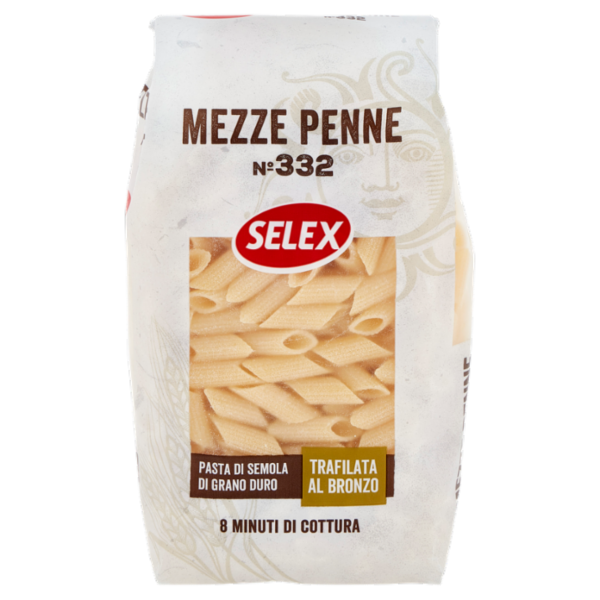 Selex Pasta di Semola Trafilata al Bronzo Mezze Penne 500 g