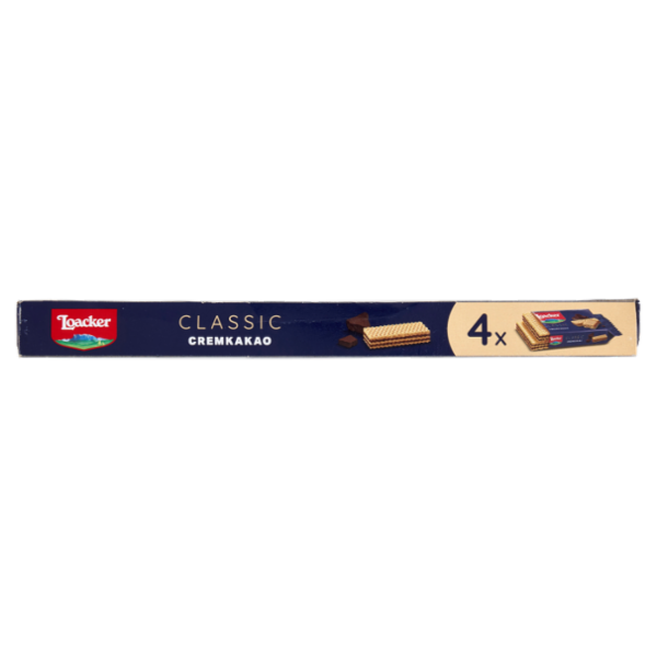 Loacker Classic Cremkakao Wafer con crema al Cioccolato e Cacao Nobile dell'Ecuador Wafers 45gx4