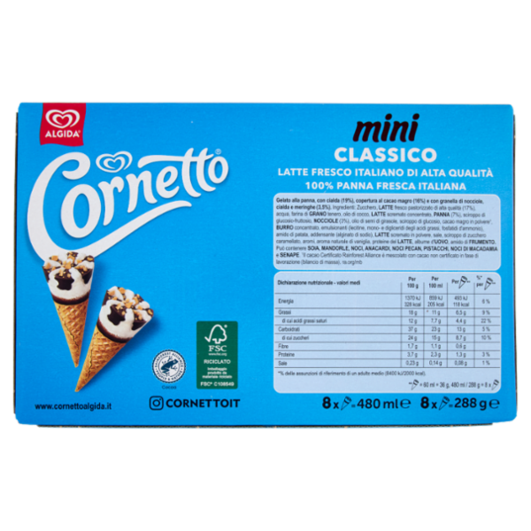 Cornetto mini Classico 8 x 36 g