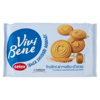 Selex Vivi Bene Frollini Al Malto D'Orzo Senza Zuccheri Aggiunti 330 g