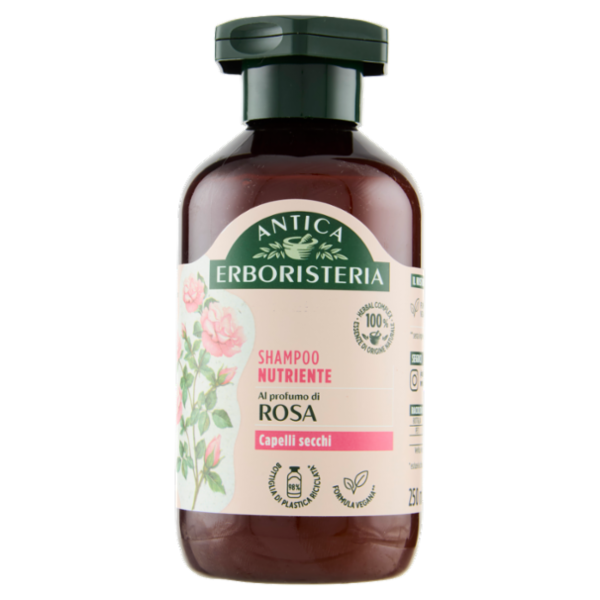 Antica Erboristeria Shampoo Nutriente al profumo di Rosa Capelli secchi 250 ml