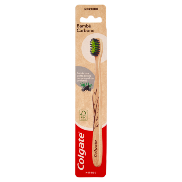 Colgate spazzolino Bambù Carbone pulizia profonda, morbido