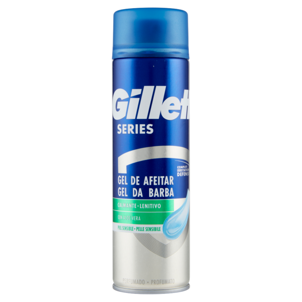 Gillette Gel da Barba da Uomo Series Lenitivo con Aloe Vera, 200 ml