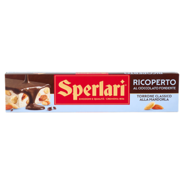 Sperlari Ricoperto al Cioccolato Fondente Torrone Classico alla Mandorla 200 g