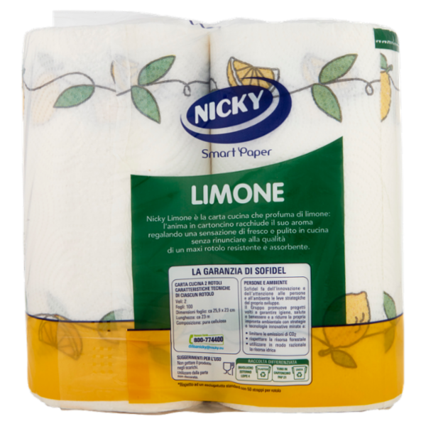 Nicky Limone Carta Cucina 2 pz