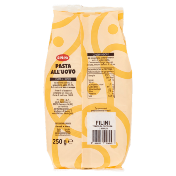 Selex Pasta all'Uovo Filini 250 g