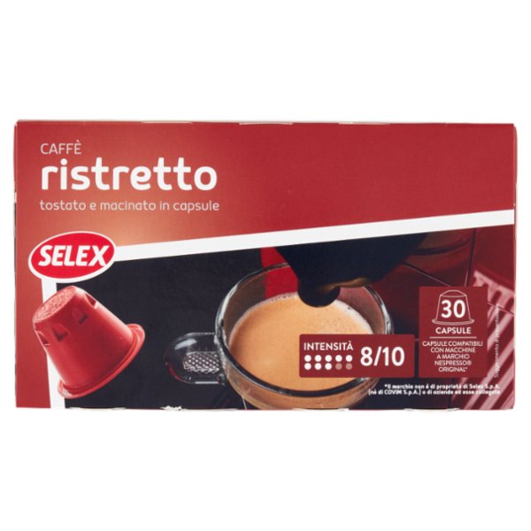 Selex Caffé in Capsule Ristretto Compatibili Nespresso 30 pezzi