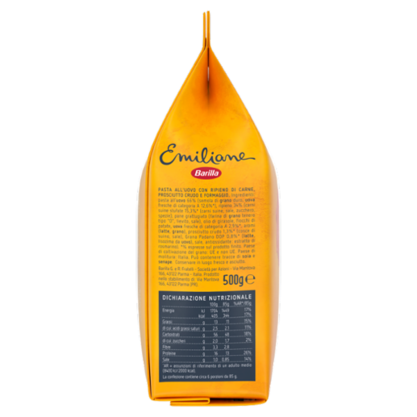 Barilla Emiliane Tortellini con Prosciutto Crudo Pasta all'Uovo Ripiena 500g