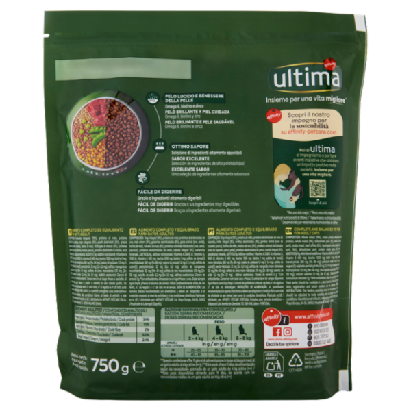 ultima Cat Adulto 1-10 Anni con Manzo 750 g