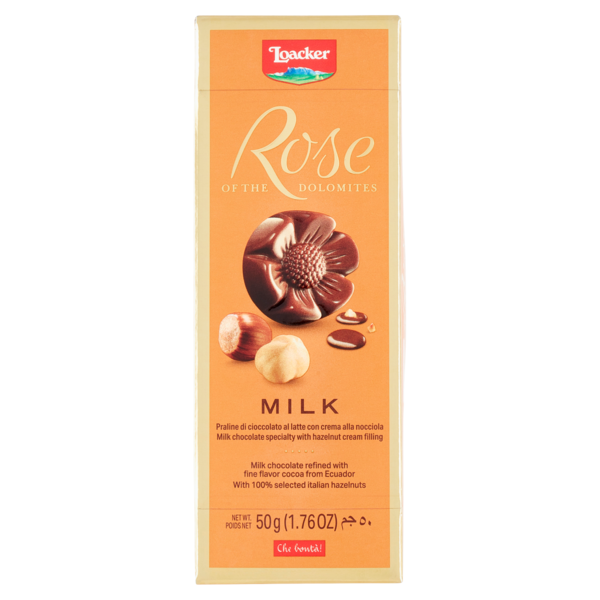 Loacker Praline Wafer Rose of the Dolomites con cioccolato al latte e crema alla nocciola 12,5gx4