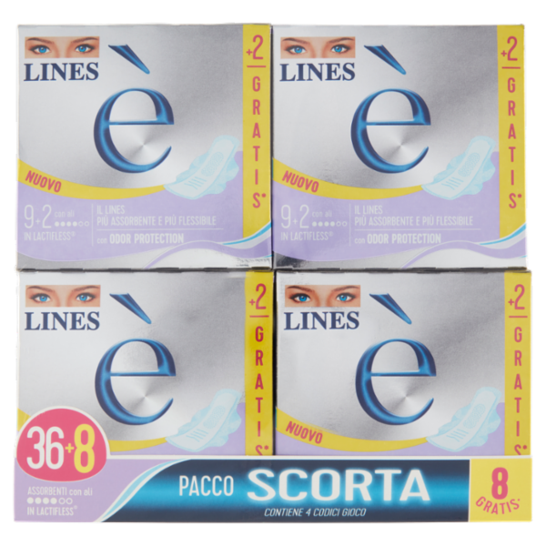 Lines è Assorbenti con ali 36+8 pz