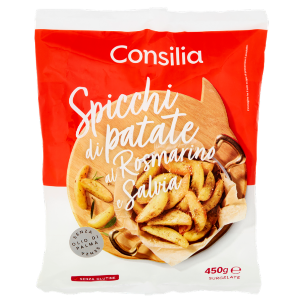 Consilia Patate a Spicchi al Rosmarino e Salvia Prefritte Surgelate 450 g