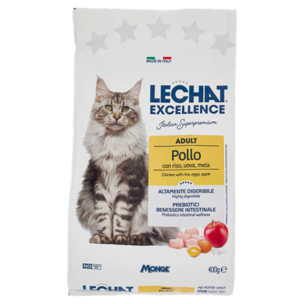 Le Chat Excellence Adult Pollo con riso, uova, mela 400 g