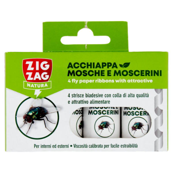 Zig Zag Natura Acchiappa Mosche e Moscerini strisce biadesive 4 pz
