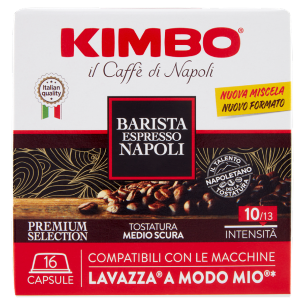 Kimbo Barista Espresso Napoli Capsule Compatibili con le Macchine Lavazza A Modo Mio* 16 x 7,5 g