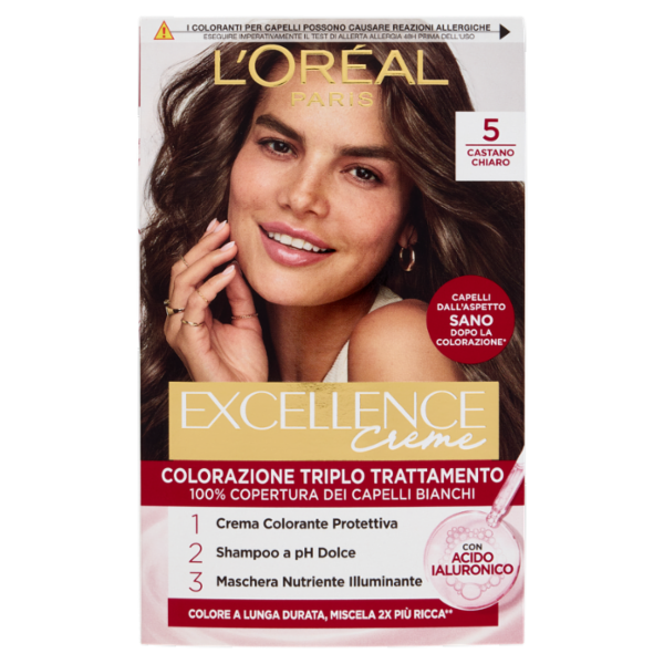 L'Oréal Paris Excellence Creme Colorazione Triplo Trattamento 5 Castano Chiaro