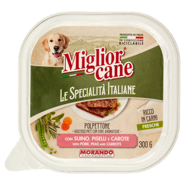 Migliorcane Le Specialità Italiane Polpettone con Suino, Piselli e Carote 300 G