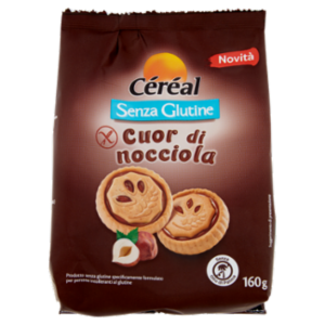 Céréal Cuor Di Nocciola, Biscotti Ripieni Alla Nocciola e Cacao, Senza Glutine, Senza Lievito - 160g