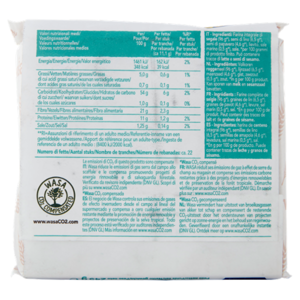 Wasa Chruncy Twist Cracker con Farina Integrale di Segale e Semi di Lino e Papavero 245g