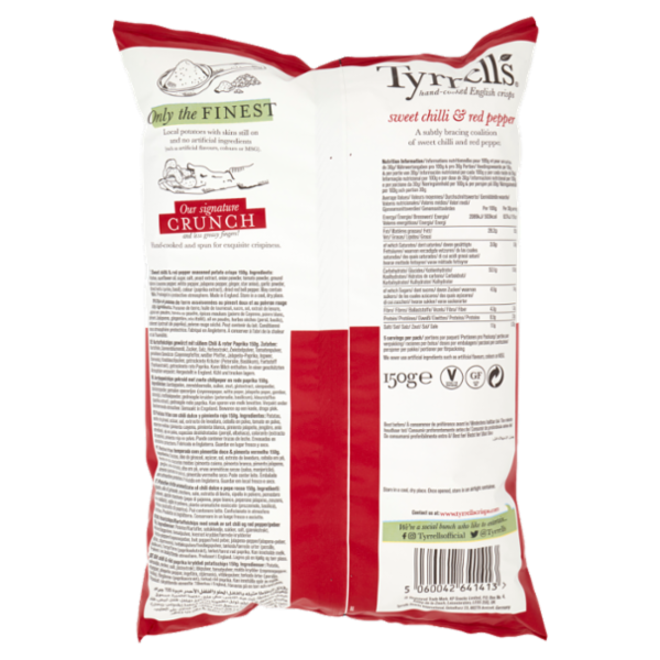 Tyrrell's sweet chilli & red pepper 150 g