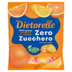 Dietorelle Zero Zucchero Caramella Dura Arancia e Limone 70 g