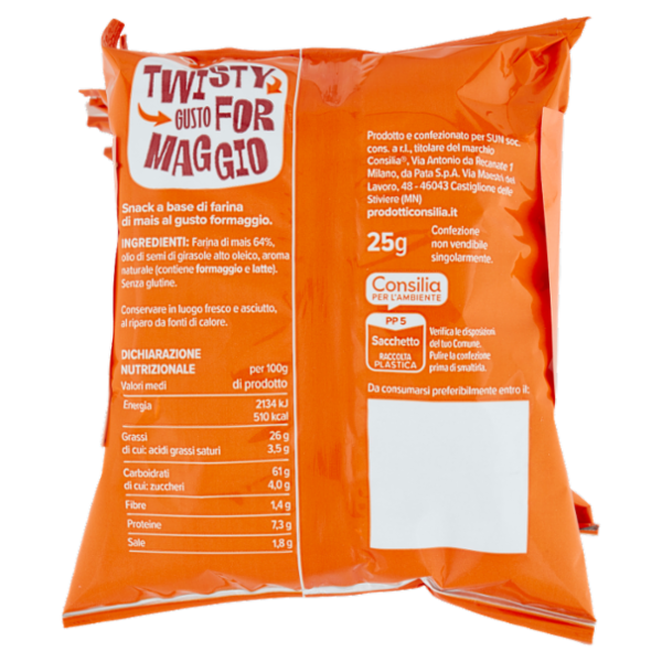Consilia Saper Scegliere Twisty Gusto Formaggio (senza olio di palma) 6 x 25 g