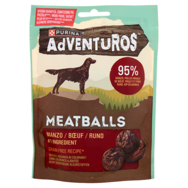 PURINA ADVENTUROS Meatballs Manzo, Pollo e Maiale 70 g