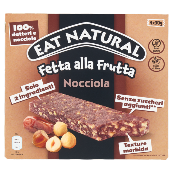 Eat Natural Fetta alla Frutta Nocciola 4 x 30 g