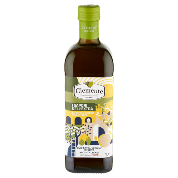 Clemente i Sapori dell'Extra Olio Extra Vergine di Oliva 100% Italiano 1 L
