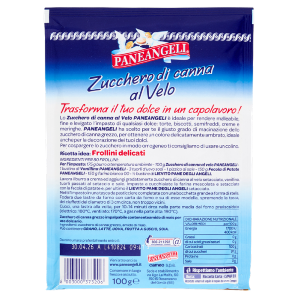 PANEANGELI decora con Zucchero di canna al Velo 100 g