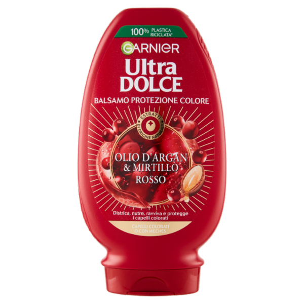 Garnier Ultra Dolce Balsamo all'Olio di Argan e Mirtillo Rosso per capelli trattati o colorati 200ml