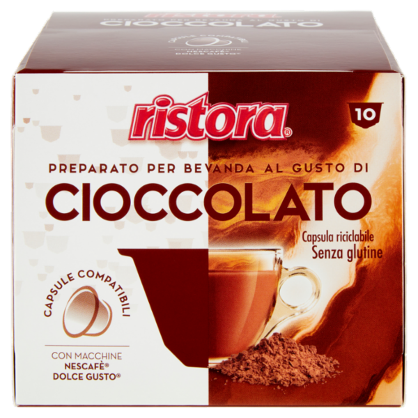 ristora Cioccolato Capsule Compatibili con Macchin Nescafè Dolce Gusto 10 x 18 g
