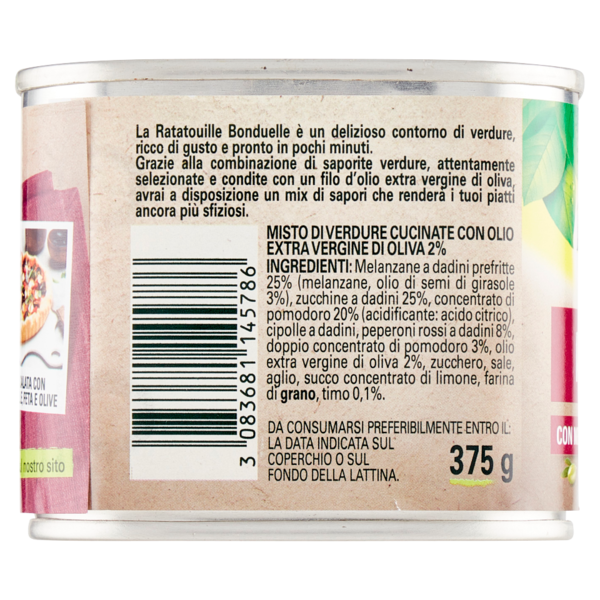 Bonduelle Ratatouille con Melanzane, Zucchine e Peperoni 375 g