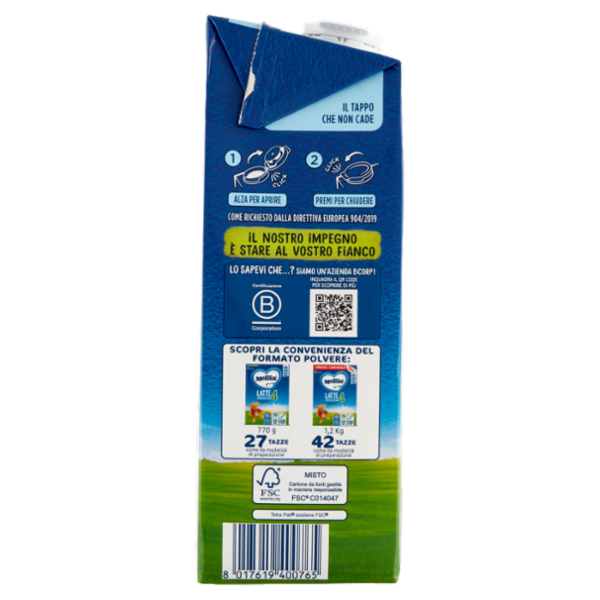 MELLIN 4 - Latte di Crescita Liquido, dal 24° mese compiuto al 36°, Fonte di Ferro, 1L