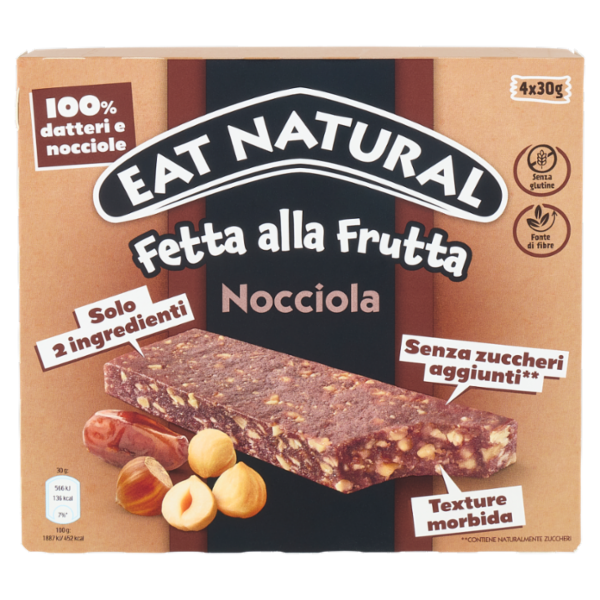 Eat Natural Fetta alla Frutta Nocciola 4 x 30 g
