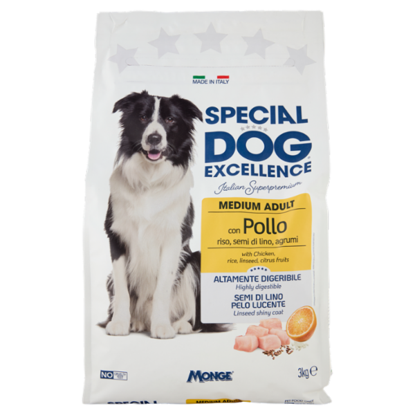 Special Dog Excellence Medium Adult con Pollo riso, semi di lino, agrumi 3 kg