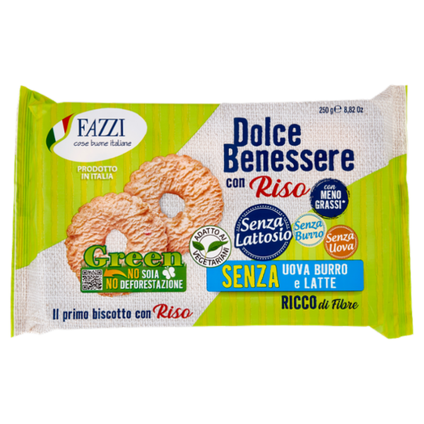 Fazzi Dolce Benessere con Riso Senza Uova, Burro e Latte 250 g