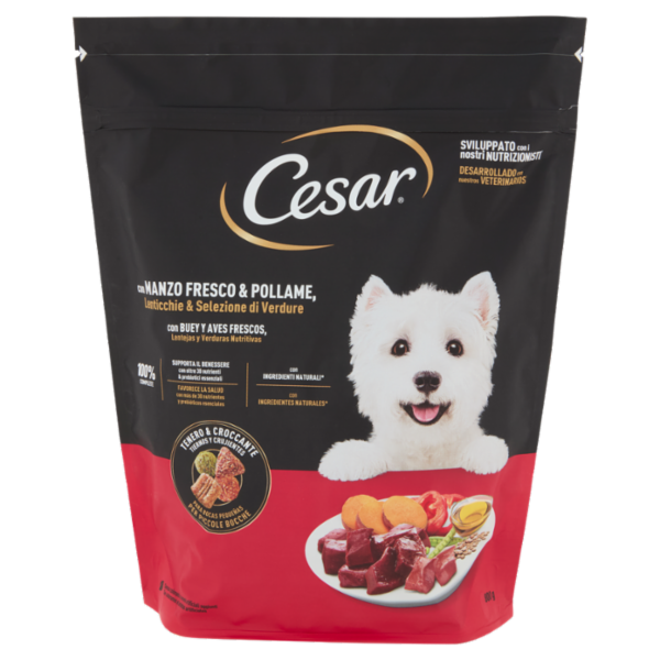 Cesar Cibo Secco Cani Manzo Pollame Verdure 800 g