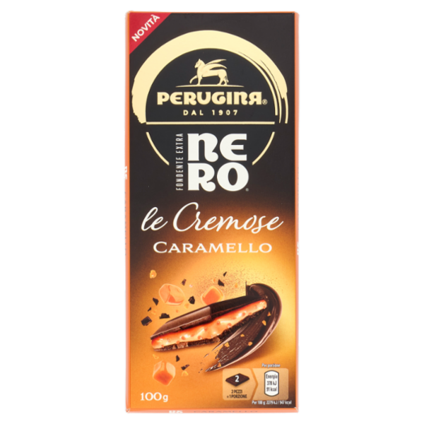 PERUGINA NERO Caramello Tavoletta Cioccolato Fondente Ripiena 100g