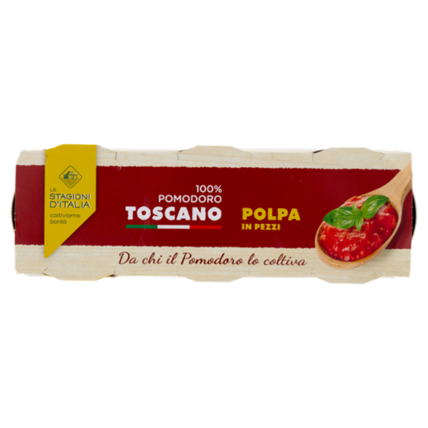 Le Stagioni d'Italia Polpa in Pezzi 100% Pomodoro Toscano 3 x 400 g