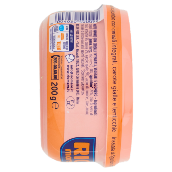 Rio mare Insalatissime Insalata di Sgombro Cereali Integrali con carote gialle e lenticchie 200 g