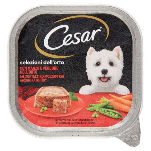 Cesar Selezioni dell'Orto Cibo Umido Cane con Manzo e Verdure dell'Orto 300 g