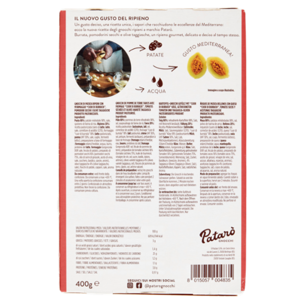 Patarò Gnocchi Ripieni Gusto Mediterranea 400 g