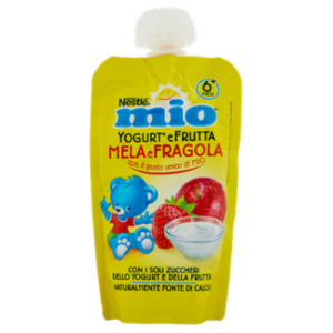 NESTLÉ MIO Merenda Da Spremere Yogurt e Frutta Mela e Fragola Pouch 100 g